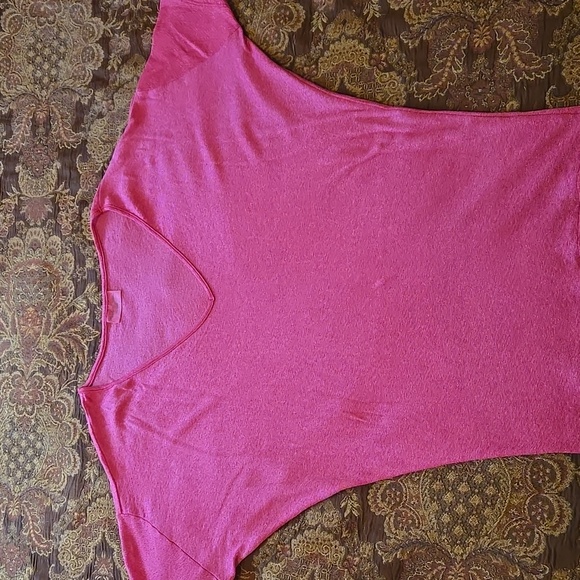 Michael Stars Women's Super Pink and Shiny Oversized Slouch Shirt - Picture 2 of 4